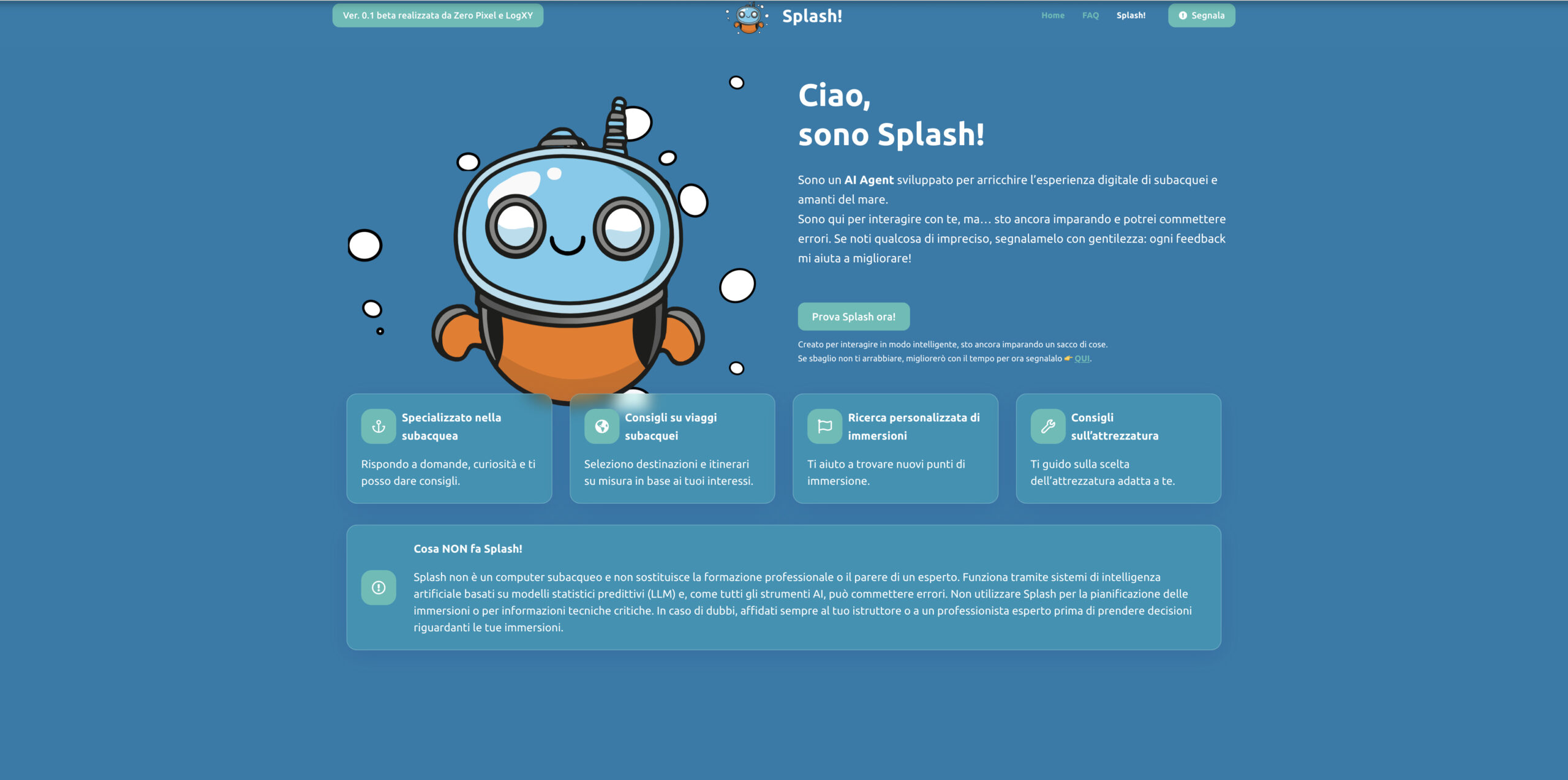 SPLASH: l’intelligenza artificiale per la subacquea